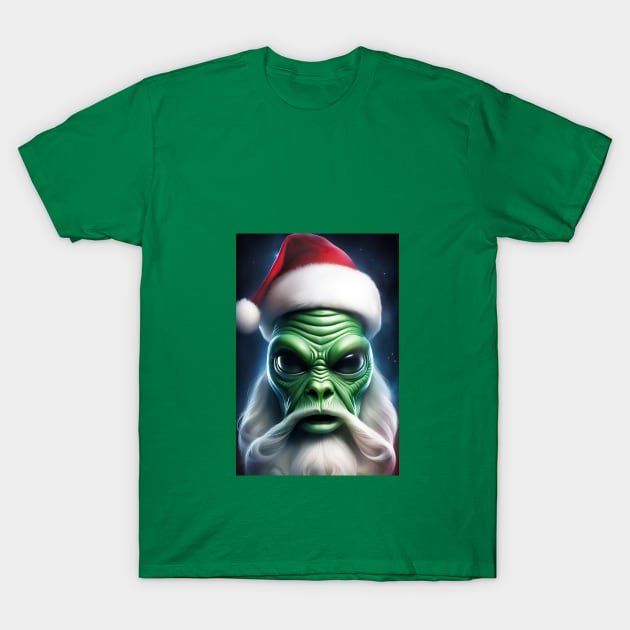 Alien Santa Claus T-Shirt by roswellboutique